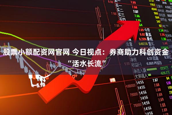 股票小额配资网官网 今日视点：券商助力科创资金“活水长流”